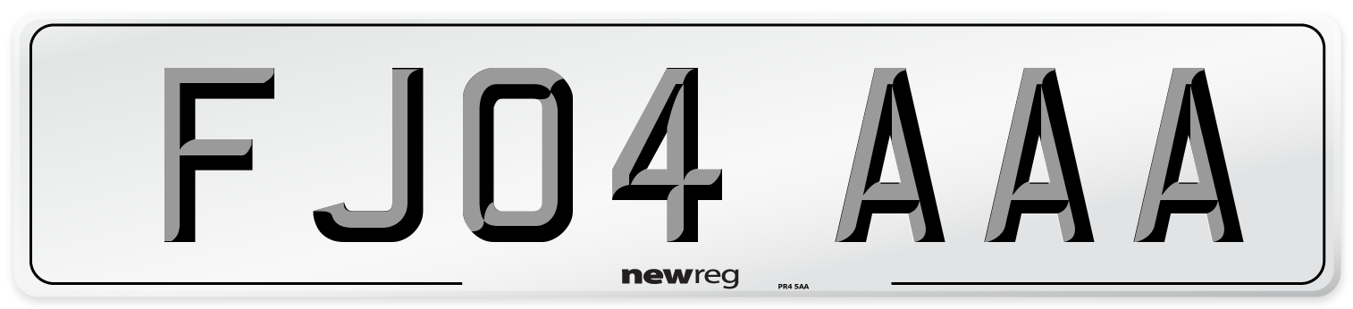 FJ04 AAA Number Plate from New Reg